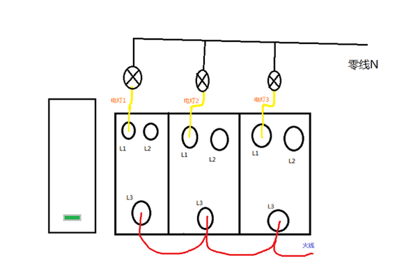 三个开关控制三个灯怎么接线
