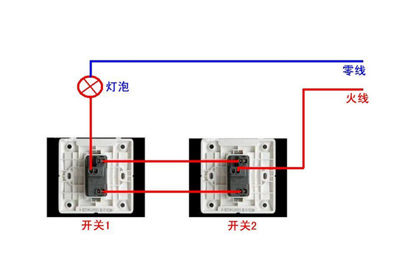 单开双控开关控制一个灯怎么接线