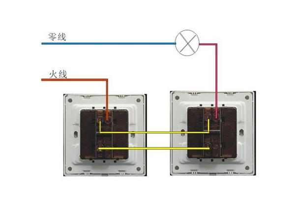 两开双控开关怎么接电线